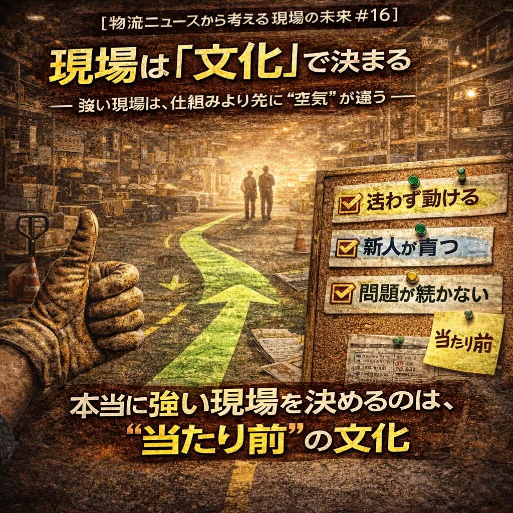 【物流ニュースから考える現場の未来 #16】現場は「文化」で決まる― 強い現場は、仕組みより先に“空気”が違う ―