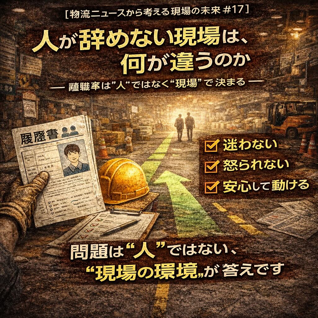 【物流ニュースから考える現場の未来 #17】人が辞めない現場は、何が違うのか― 離職率は“人”ではなく“現場”で決まる ―