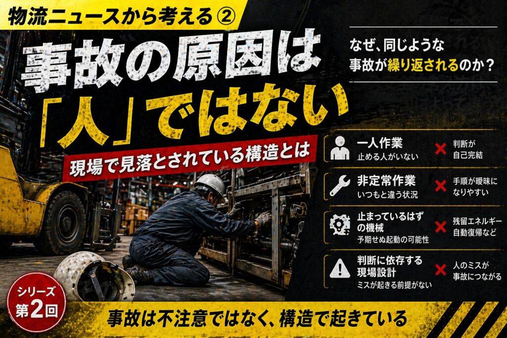 【物流ニュースから考える2/3】事故の原因は「人」ではない〜現場で見落とされている構造とは〜