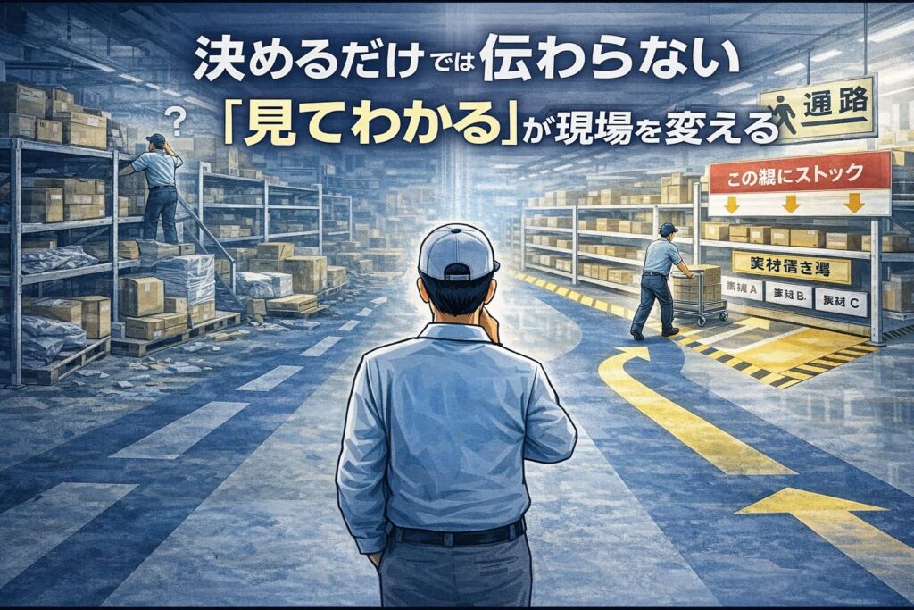 【現場設計の基本シリーズ 第4弾】動線を見直しても、伝わらなければ現場は変わらない― 決めた配置が守られない理由は、“見てわからない”ことにある ―