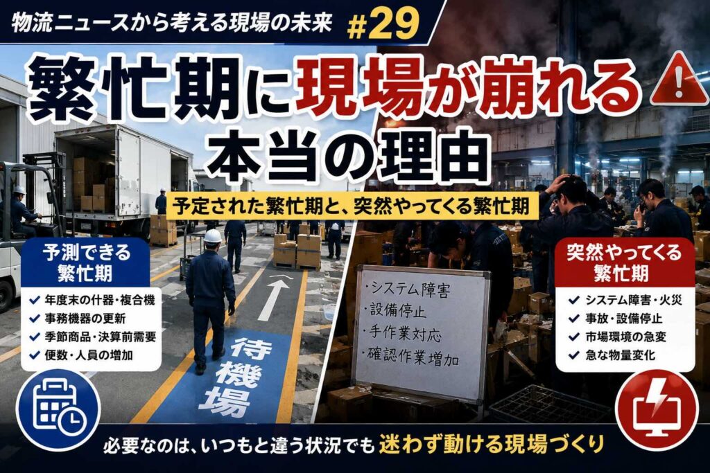 【物流ニュースから考える現場の未来 #29】繁忙期に現場が崩れる本当の理由― 予定された繁忙期と、突然やってくる繁忙期 ―