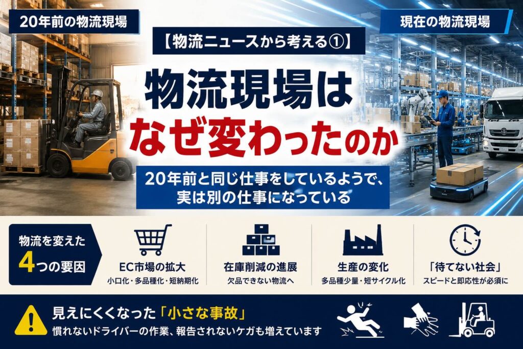 【物流ニュースから考える①】フークリフト事故は減ったのか？〜20年前と同じ仕事をしているようで、実は別の仕事になっている〜