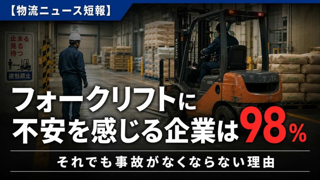 【物流ニュース短報】フォークリフトに不安を感じる企業は98％　それでも事故がなくならない理由