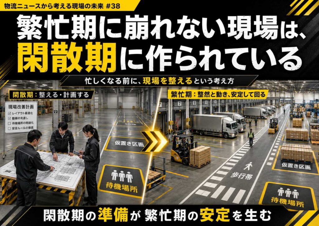 【物流ニュースから考える現場の未来 #38】繁忙期に崩れない現場は、閑散期に作られている― 忙しくなる前に、現場を整えるという考え方 ―