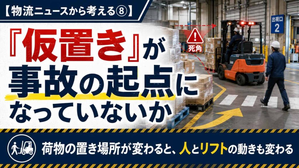 【物流ニュースから考える⑧】「仮置き」が事故の起点になっていないか〜荷物の置き場所が変わると、人とリフトの動きも変わる〜