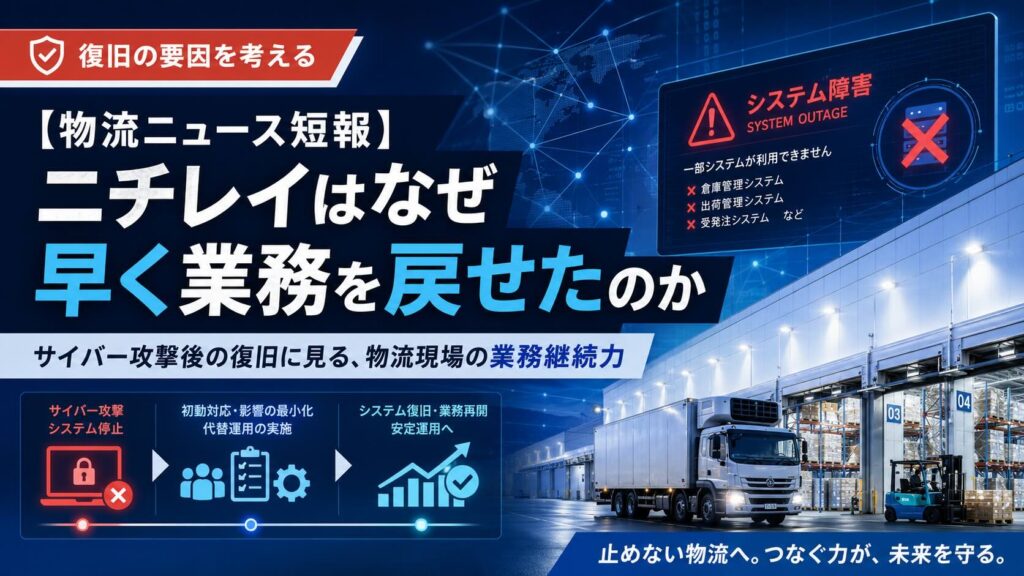 【物流ニュース短報】ニチレイはなぜ早く業務を戻せたのか〜サイバー攻撃後の復旧に見る、物流現場の業務継続力〜