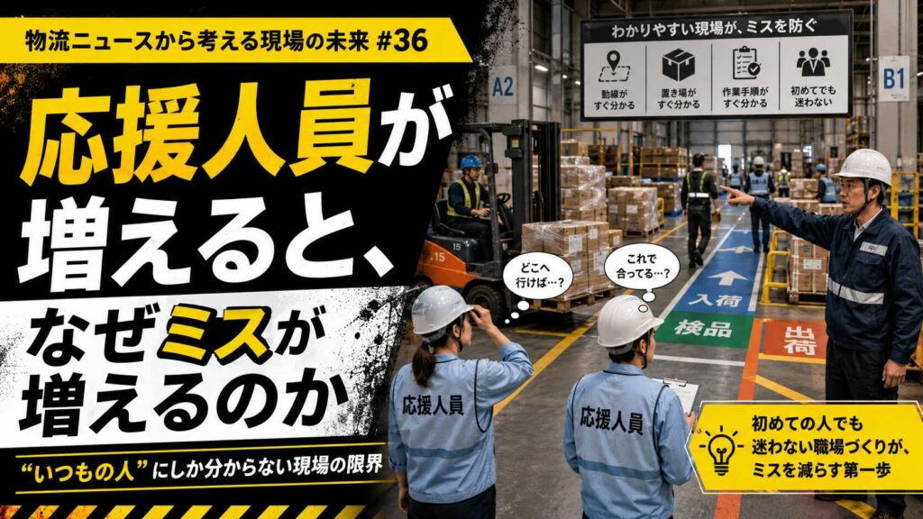 【物流ニュースから考える現場の未来 #36】応援人員が増えると、なぜミスが増えるのか― “いつもの人”にしか分からない現場の限界 ―