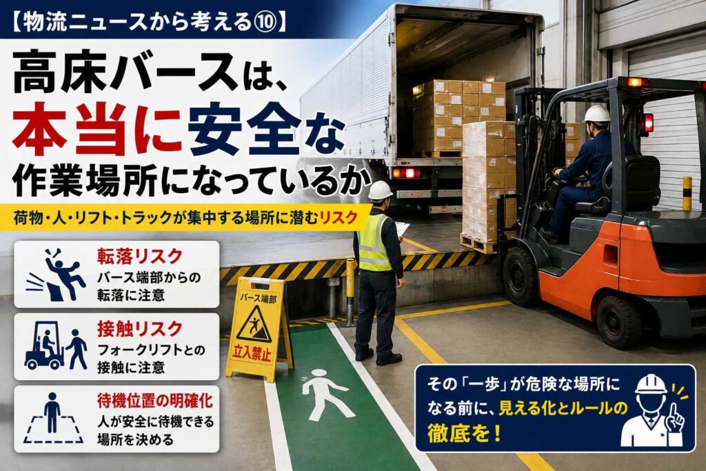 【物流ニュースから考える⑩】高床バースは、本当に安全な作業場所になっているか〜荷物・人・リフト・トラックが集中する場所に潜むリスク〜
