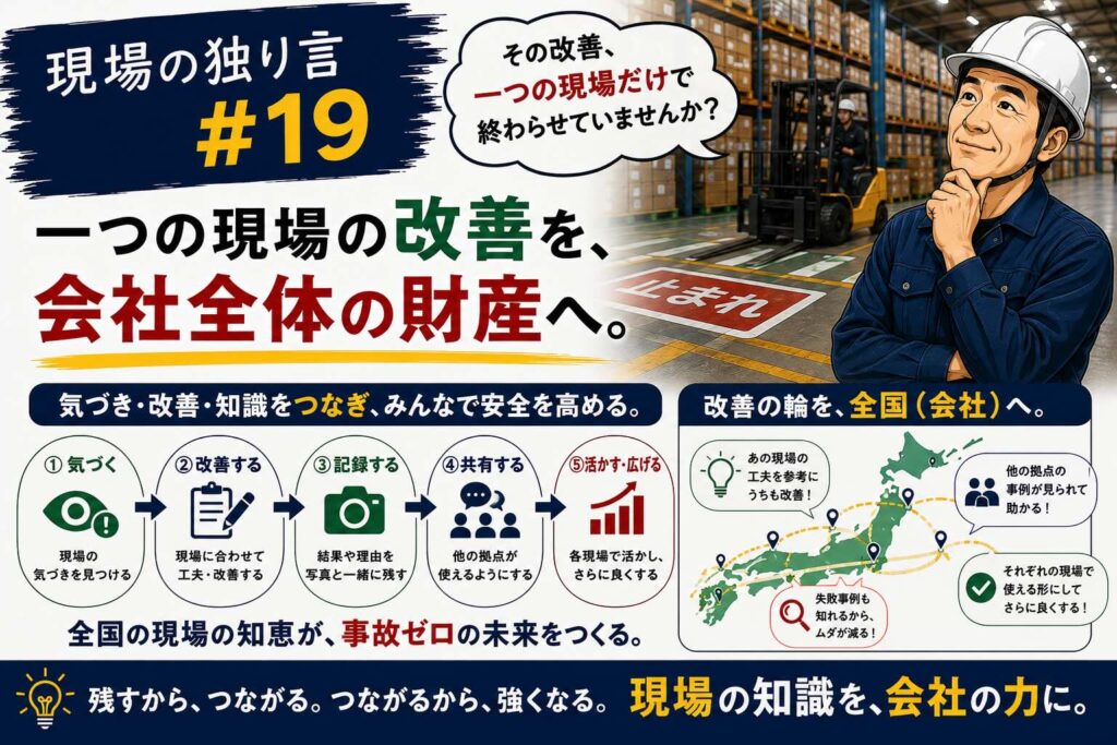 現場の独り言 #19その改善、一つの現場だけで終わらせていませんか?
