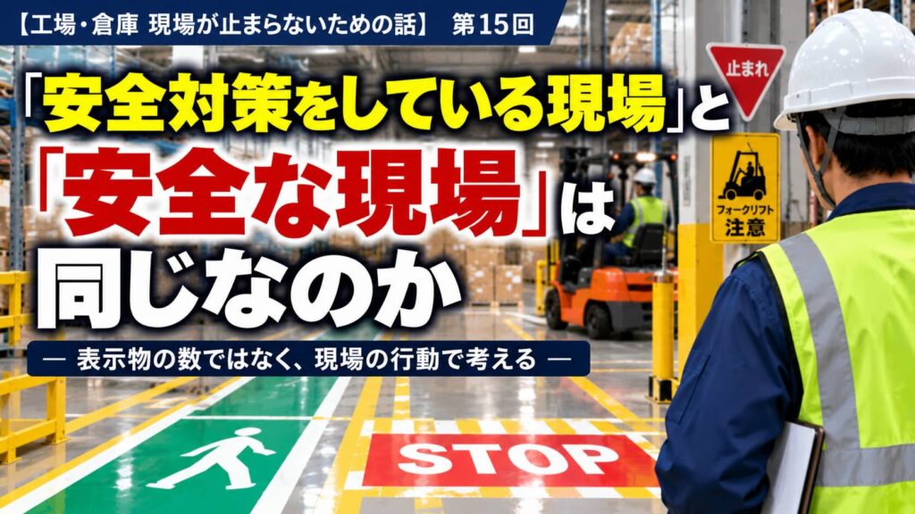 【工場・倉庫 現場が止まらないための話】システムが止まっても、人が迷わず動ける現場づくり 第15回|「安全対策をしている現場」と「安全な現場」は同じなのか〜 表示物の数ではなく、現場の行動で考える 〜