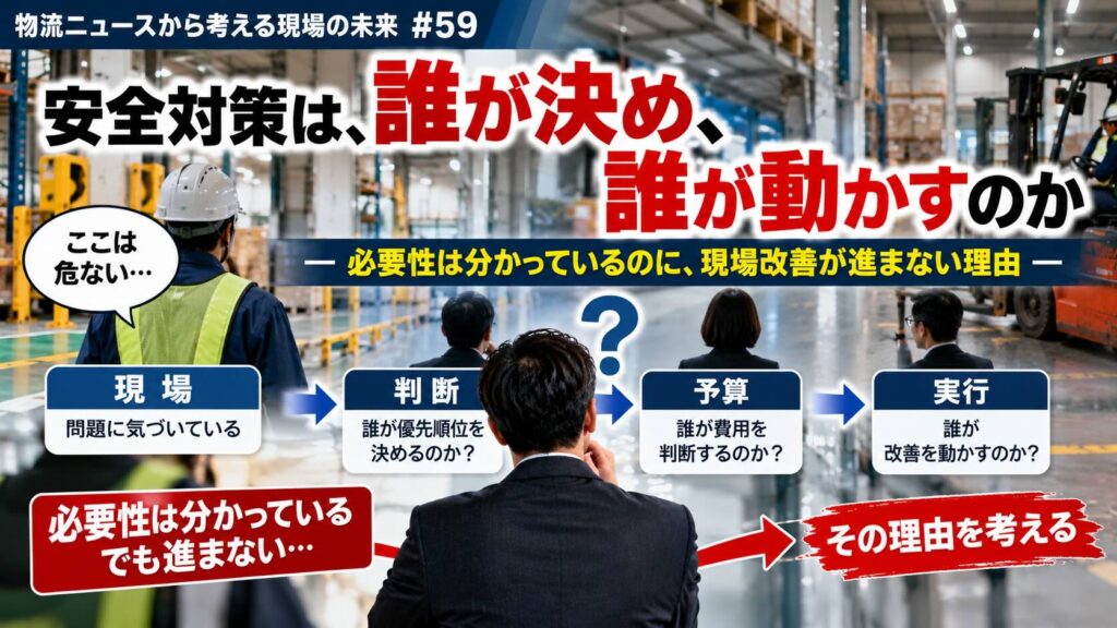 【物流ニュースから考える現場の未来 #59】安全対策は、誰が決め、誰が動かすのか― 必要性は分かっているのに、現場改善が進まない理由 ―
