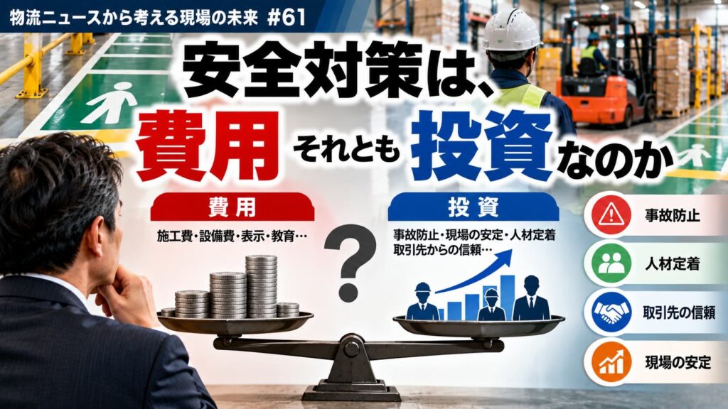 【物流ニュースから考える現場の未来 #61】安全対策は、費用なのか投資なのか―〜事故防止だけでは見えない、会社に返ってくる価値 〜