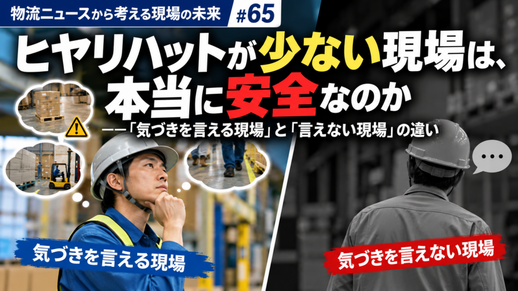【物流ニュースから考える現場の未来 #65】ヒヤリハットが少ない現場は、本当に安全なのか〜「気づきを言える現場」と「言えない現場」の違い〜