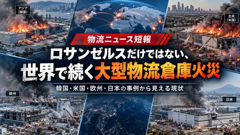 物流ニュース短報】ロサンゼルスだけではない、世界で続く大型物流倉庫火災〜韓国・米国・欧州・日本の事例から見える現状〜