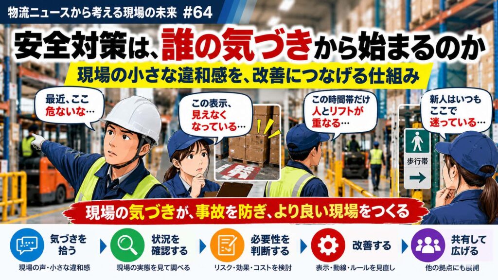 【物流ニュースから考える現場の未来 #64】安全対策は、誰の気づきから始まるのか〜 現場の小さな違和感を、改善につなげる仕組み 〜